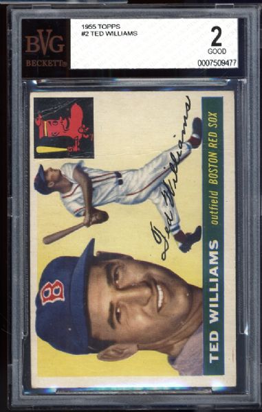 1955 Topps #2 Ted Williams BVG 2 GOOD