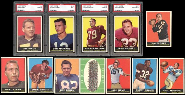 1961 Topps Football Complete Set w/Graded Cards and Wrapper