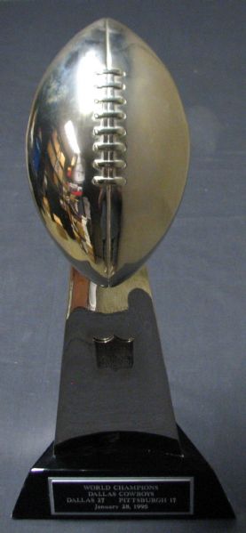 1996 Dallas Cowboys Super Bowl XXX Vince Lombardi Trophy with Ticket, Program and Pennant