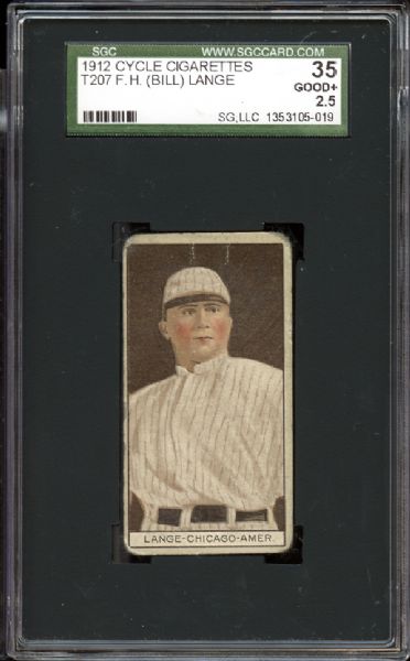 1912 Cycle Cigarettes T207 F.H. (Bill) Lange SGC 35 GOOD+ 2.5