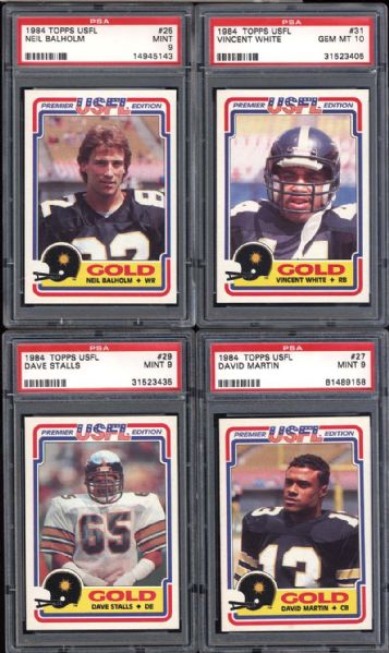 1984 Topps USFL Denver Gold Group of (12) All PSA Graded