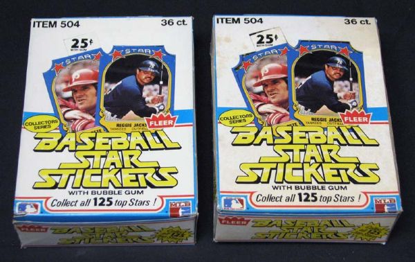 1981 Fleer Baseball Star Stickers Group of (2) Full Unopened Wax Pack Boxes