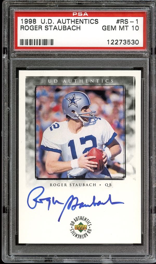 Lot Detail 1998 Upper Deck Authentics RS 1 Roger Staubach PSA