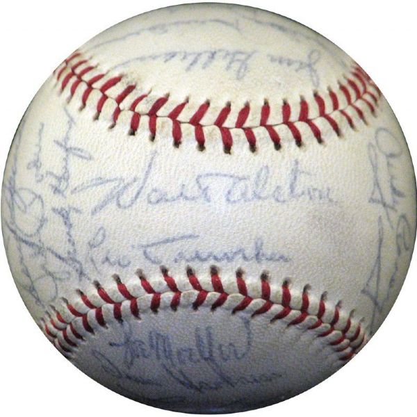 1962 Los Angeles Dodgers Team-Signed Baseball with (26) Signatures with Koufax and Drysdale