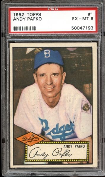 1952 Topps #1 Andy Pafko PSA 6 EX/MT