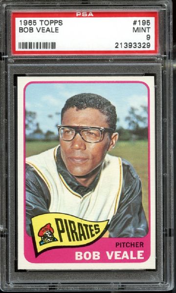 1965 Topps #195 Bob Veale PSA 9 MINT