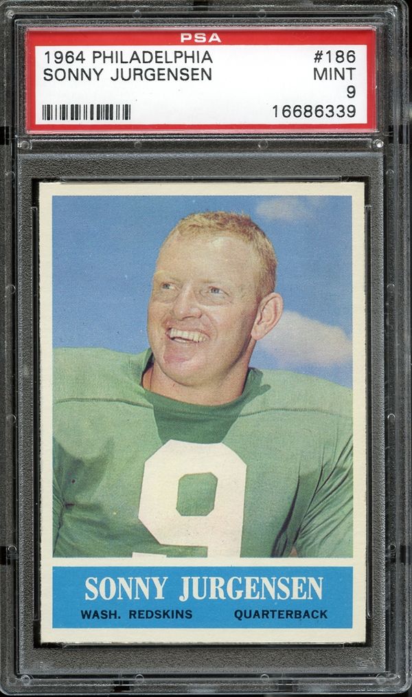 Lot Detail - 1964 Philadelphia #186 Sonny Jurgensen PSA 9 MINT