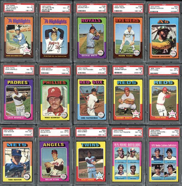 1975 Topps Baseball Complete Set PSA Graded with 8.22 GPA