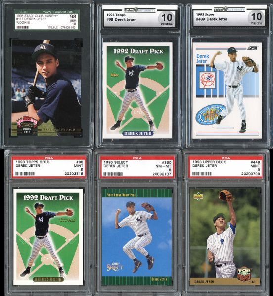 1993 Derek Jeter Rookie Card Group of (20) All Professionally Graded