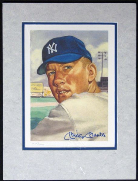 1953 Topps Mickey Mantle Signed Lithograph 628/2000