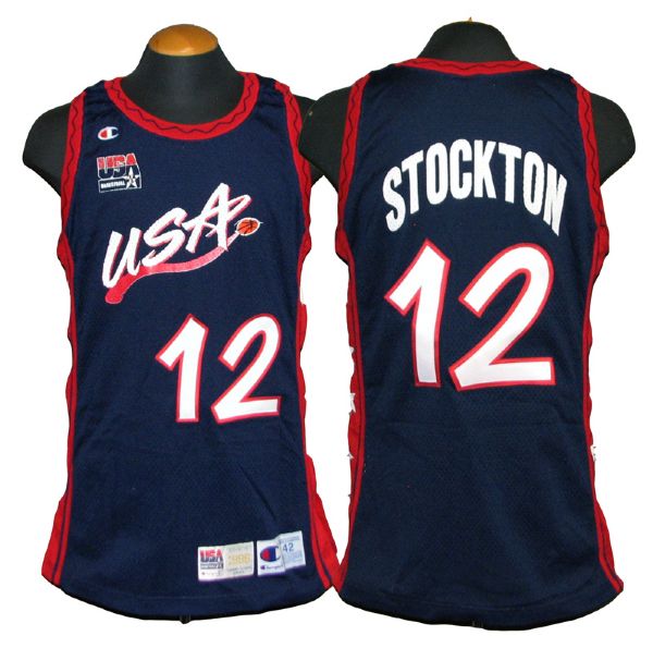 1996 John Stockton USA Mens Olympic Basketball Game-Used Jersey