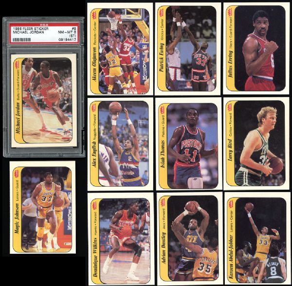 1986 Fleer Basketball Stickers Complete Set