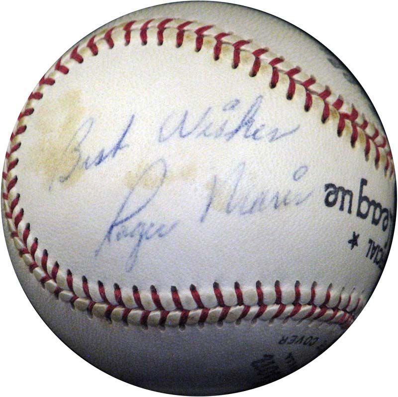 roger maris autographed baseball