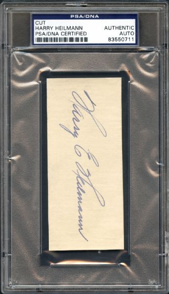 Harry Heilmann Cut Signature PSA/DNA Authentic