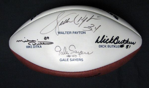 Chicago Bears Legends Signed Football with Payton, Ditka, Butkus, and Sayers