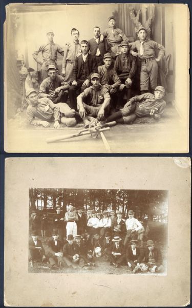 Late 1800s Baseball Team Photo Group of (2) 