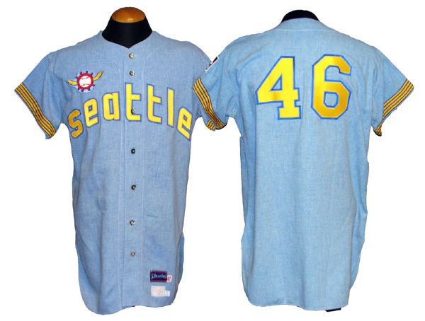 Lot Detail - 1969 Paul Click/Dick Bates Seattle Pilots Game-Used Road  Jersey MEARS LOA