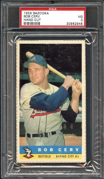 1959 Bazooka Bob Cerv Hand Cut PSA 3 VG