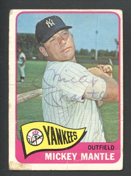 1965 Topps Signed Mickey Mantle Card 