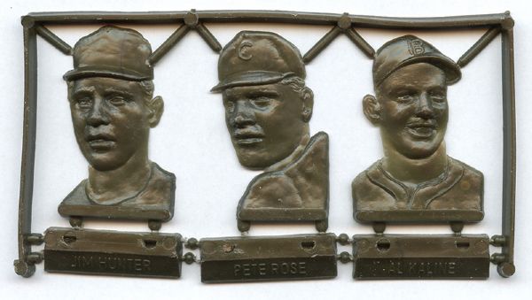 Extremely Rare 1968 Topps Plaks Complete Sprue of Hunter, Rose & Kaline