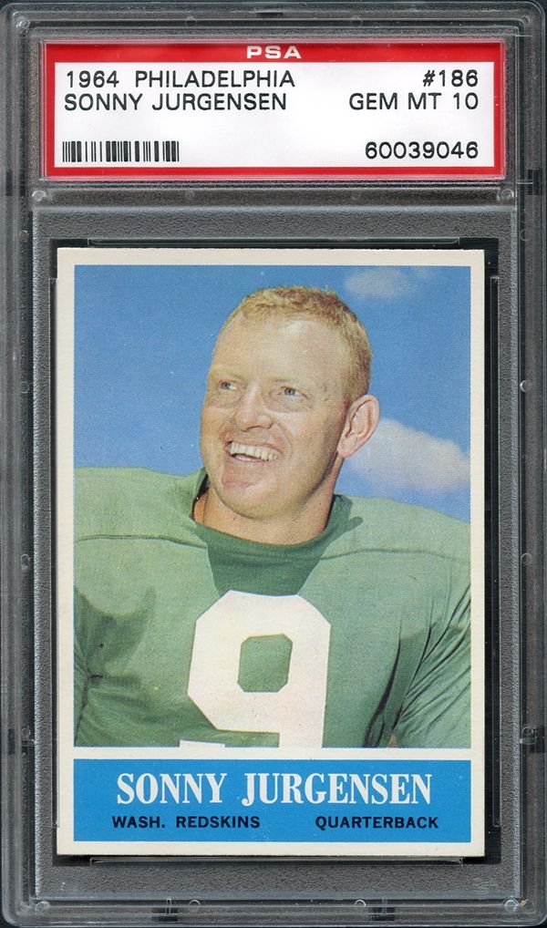 Lot Detail - 1964 Philadelphia #186 Sonny Jurgensen PSA 10 GEM MINT