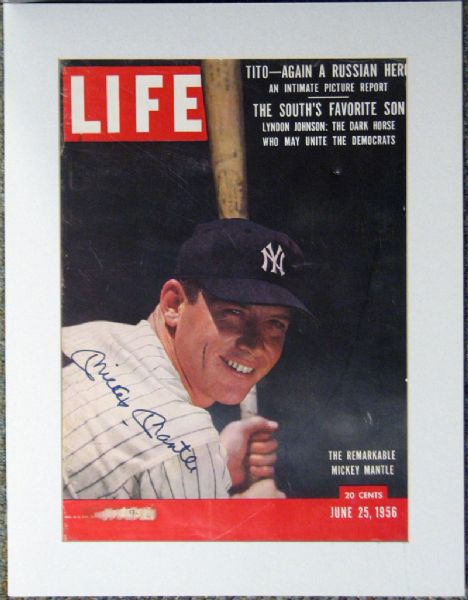 Mickey Mantle Signed Life Magazine Cover