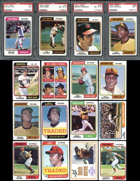 1974 Topps Baseball Complete Set with PSA Graded plus Complete Traded Set and Wrapper