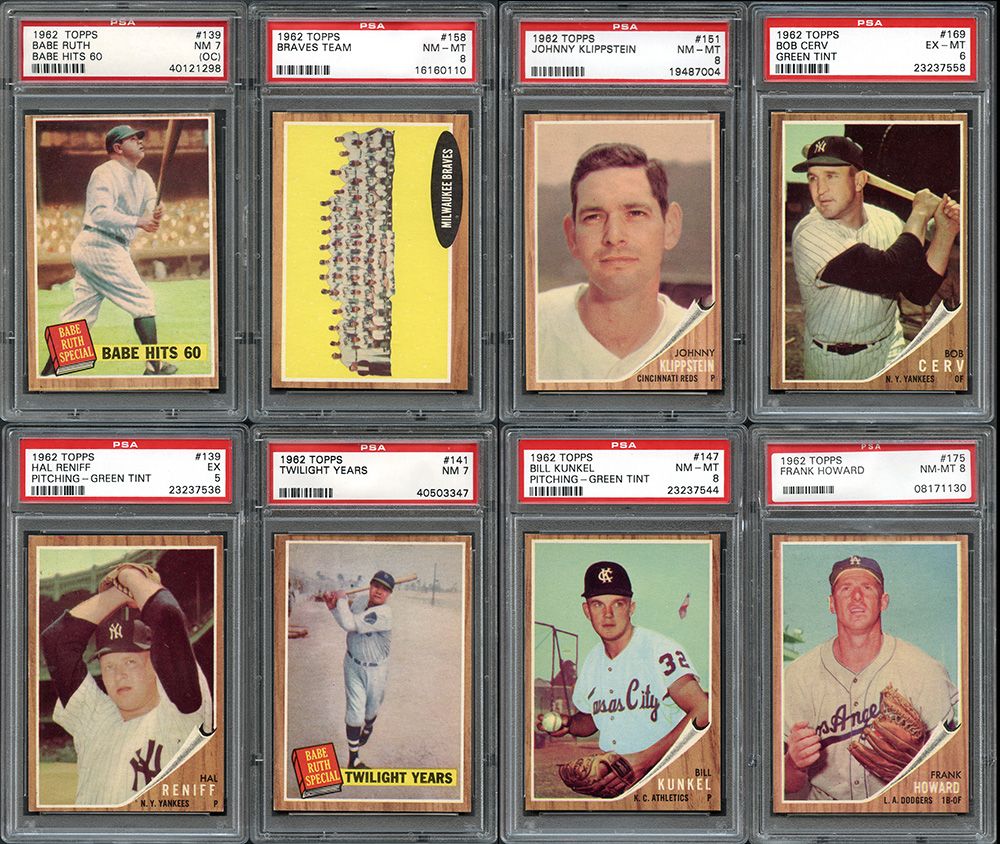 Lot Detail - 1962 Topps 30-Card Group of Green Tint Variations PSA Graded