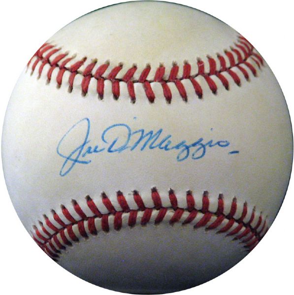 Joe DiMaggio Single-Signed OAL (Brown) Ball