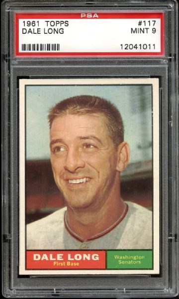 1961 Topps #117 Dale Long PSA 9 MINT