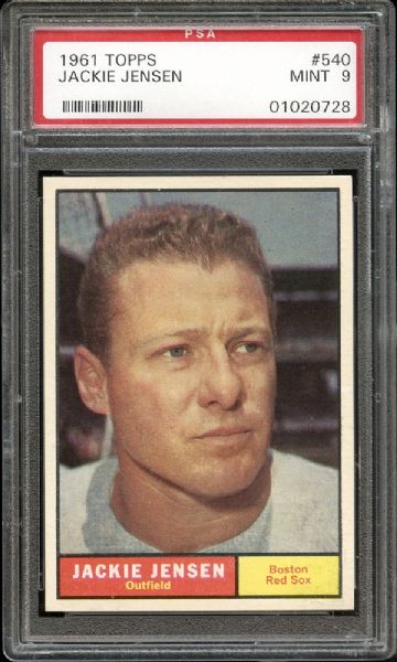 1961 Topps #540 Jackie Jensen PSA 9 MINT