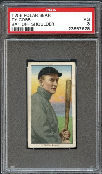 1909-11 T206 Ty Cobb Bat Off Shoulder PSA 3 VG