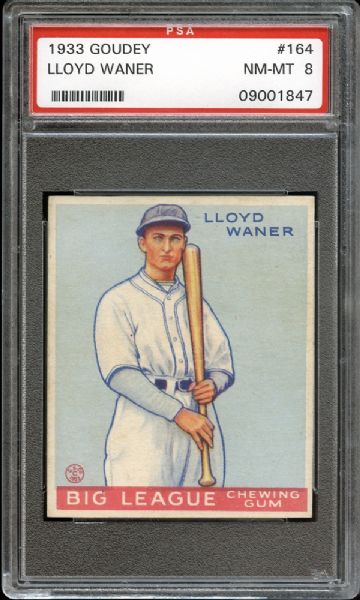 1933 Goudey #164 Lloyd Waner PSA 8 NM/MT
