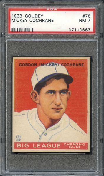 1933 Goudey #76 Mickey Cochrane PSA 7 NM