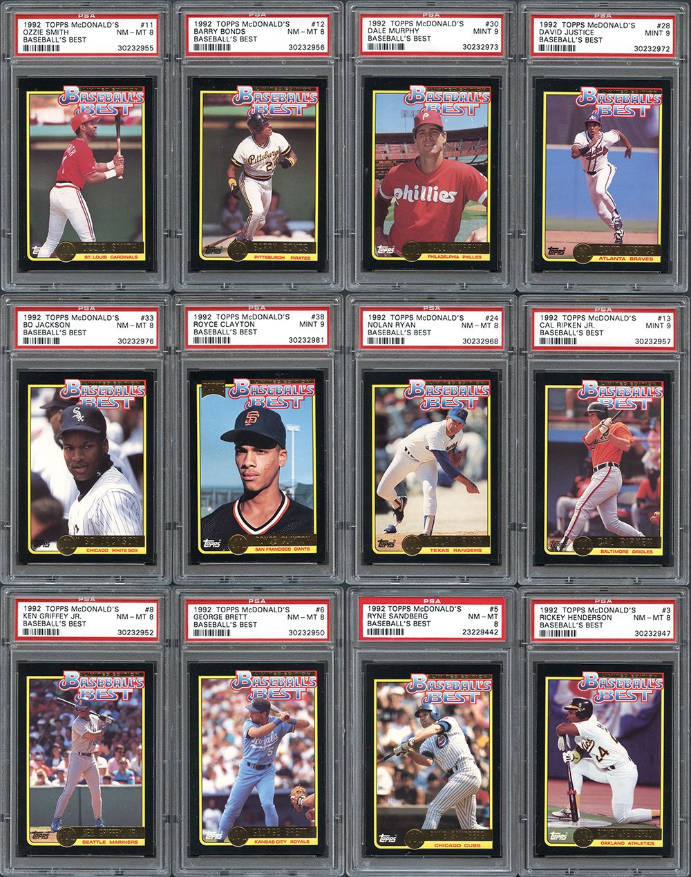 Lot Detail - 1992 Topps McDonalds Baseball's Best Complete Set All PSA ...