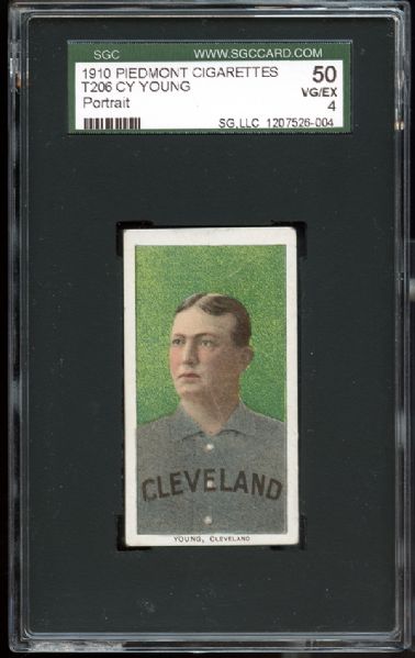 1909-11 T206 Cy Young "Portrait" SGC 50 VG/EX 4