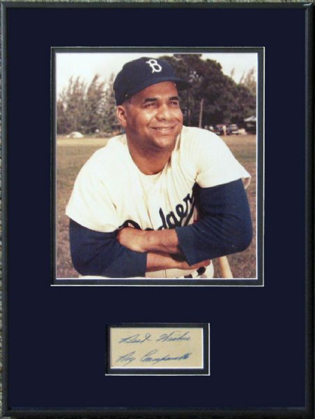 Roy Campanella Pre-Accident Cut Signature in Framed Display