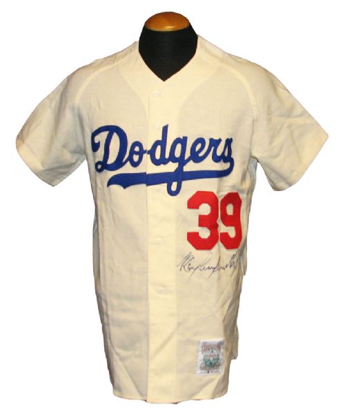 Roy Campanella Signed Mitchell and Ness Brooklyn Dodgers Jersey