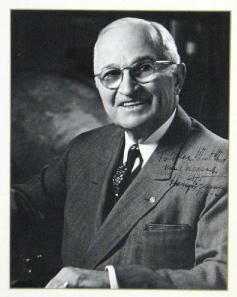 Harry S. Truman Signed 8x10 Photo