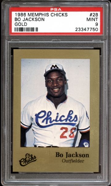 1986 Memphis Chicks Gold #28 Bo Jackson PSA 9 MINT