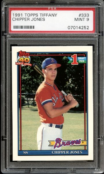 1991 Topps Tiffany #333 Chipper Jones PSA 9 MINT