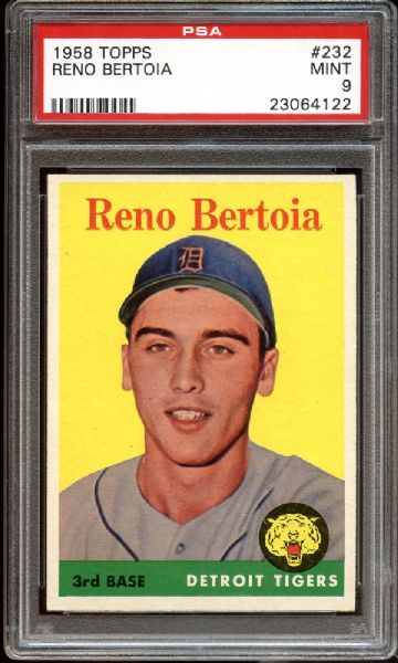 1958 Topps #232 Reno Bertoia PSA 9 MINT