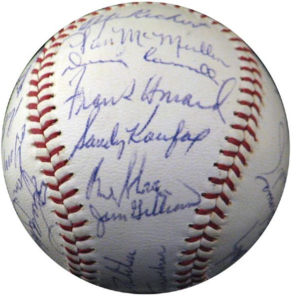 1963 Los Angeles Dodgers World Champions Team-Signed ONL (Giles) Ball with (28) Signatures