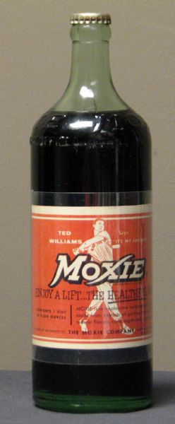 1946 Ted Williams Moxie Root Beer 26 Ounce Unopened Bottle