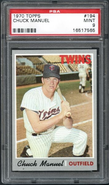 1970 Topps #194 Chuck Manuel PSA 9 MINT