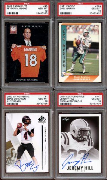 Modern Football Star and Autograph Card Group of (25) All PSA 10 GEM MINT