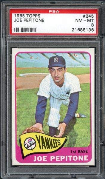 1965 Topps #245 Joe Pepitone PSA 8 NM/MT