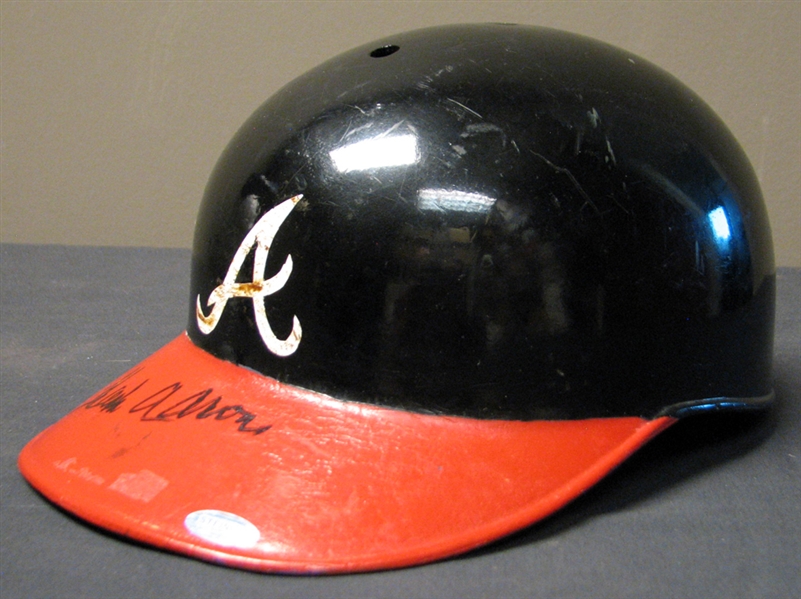 1960s Hank Aaron Atlanta Braves Game-Used Batting Helmet from Delbert Mickel Collection