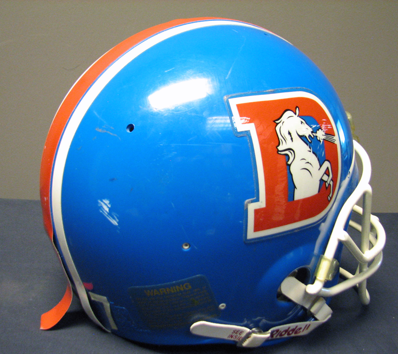 1986 John Elway Game Worn Denver Broncos Helmet. Football, Lot #82359