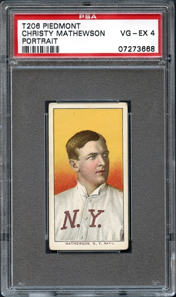 1909 T206 Piedmont 150 Christy Mathewson Portrait PSA 4 VG/EX